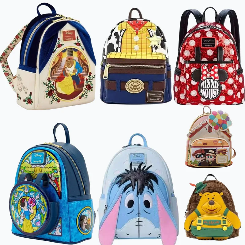 toy-story-alien-sequin-mini-backpack-wallet-set-fashion-travel-portable-snow-white-princess-belle-pu-leather-mickey-backpack
