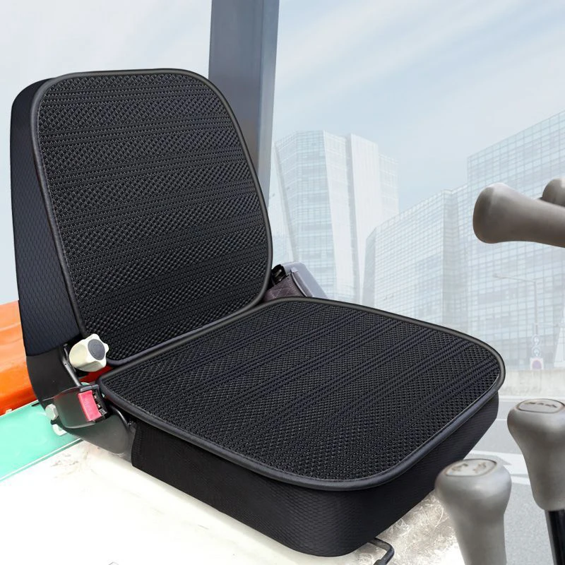 1pc Engineering Vehicle Seat Cover Summer Ice Silk Cool Car Forklift Shovel Excavator Breathable Full Surround Single Cushion