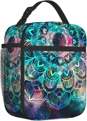 Mandala for Henna Insulated Lunch Bag Reusable Thermal Lunch Box for Work Picnic Beach Travel Cooler Bag