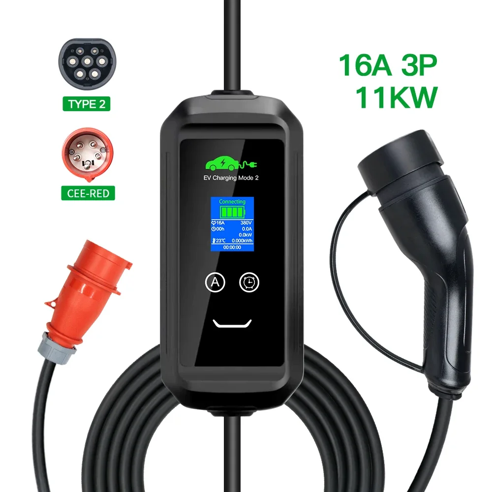

16/32A 80-265V Level 1/2 Type 1/2 CCS 1/2 SAE J1722 IEC 62196 AC Portable EV Charging Electric Car Vehicle Cables Box Charger