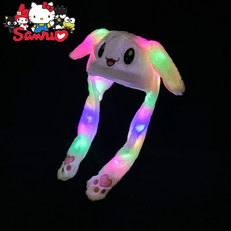 

MINISO Cinnamoroll Bunny Ear Movement Cap Woman Parent-Child Cartoon Luminous Airbag Children Christmas Headband Girl Year Gift