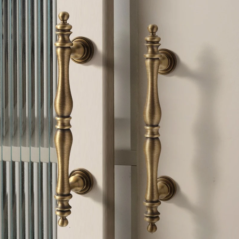 Nordic Solid Brass Furniture Handles Bronze Handles for Wardrobe and Drawer Hardware Fitting Kitchen Cabinet Drawer Handles