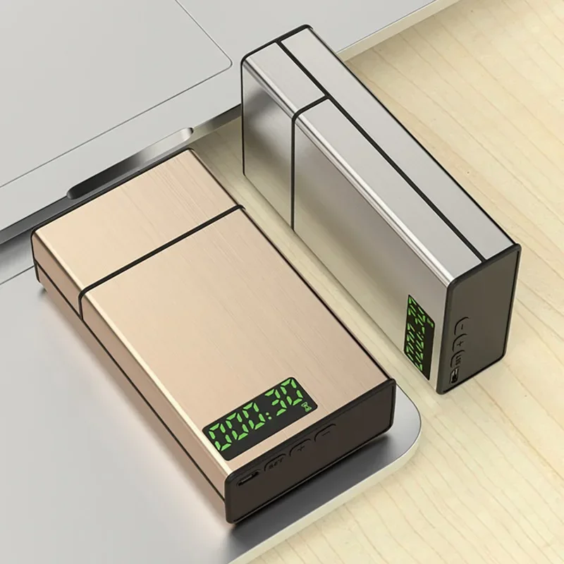 Intelligent Cigarette Case standard Capacity USB Charge Metal Cigarette Box Timing Lock LED Display Quit Smoking Control Device