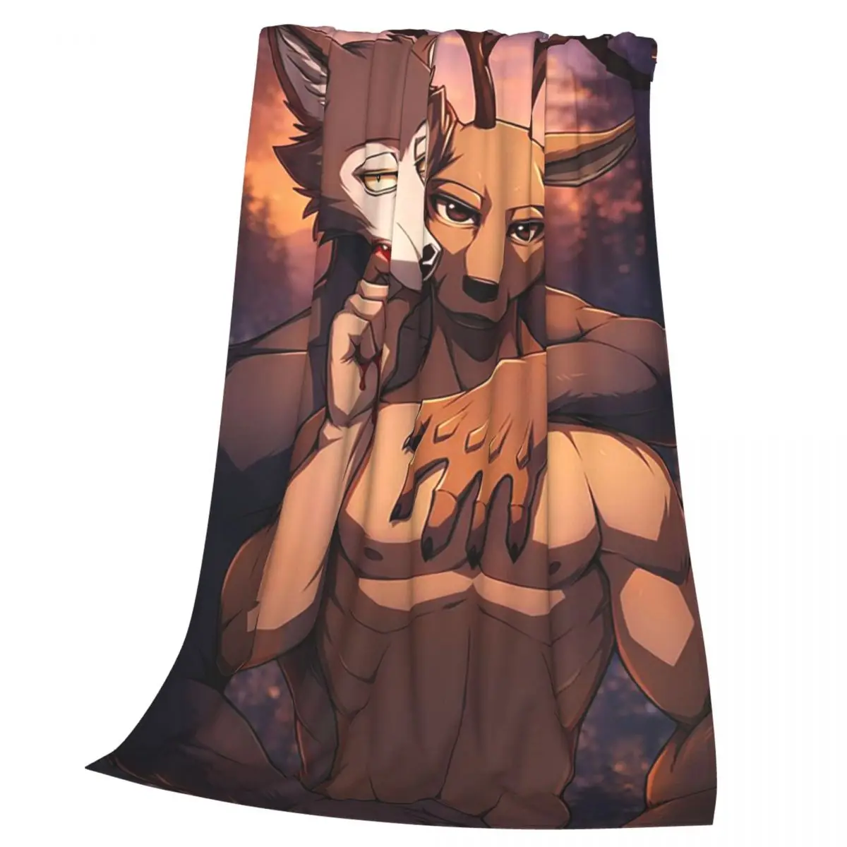 Beastars - Legoshi And Louis Blankets Soft Warm Flannel Throw Blanket Bedspread for Bed Living room Picnic Travel Home Couch