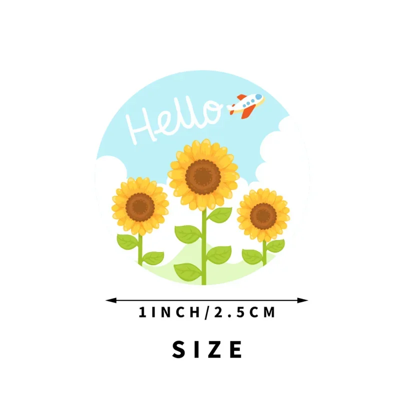 500pcs Sunflower Flowers Stickers Thank You Sticker Sealing Label for Business Handmade Baking Cake Kid Party Gift Decor Sticker