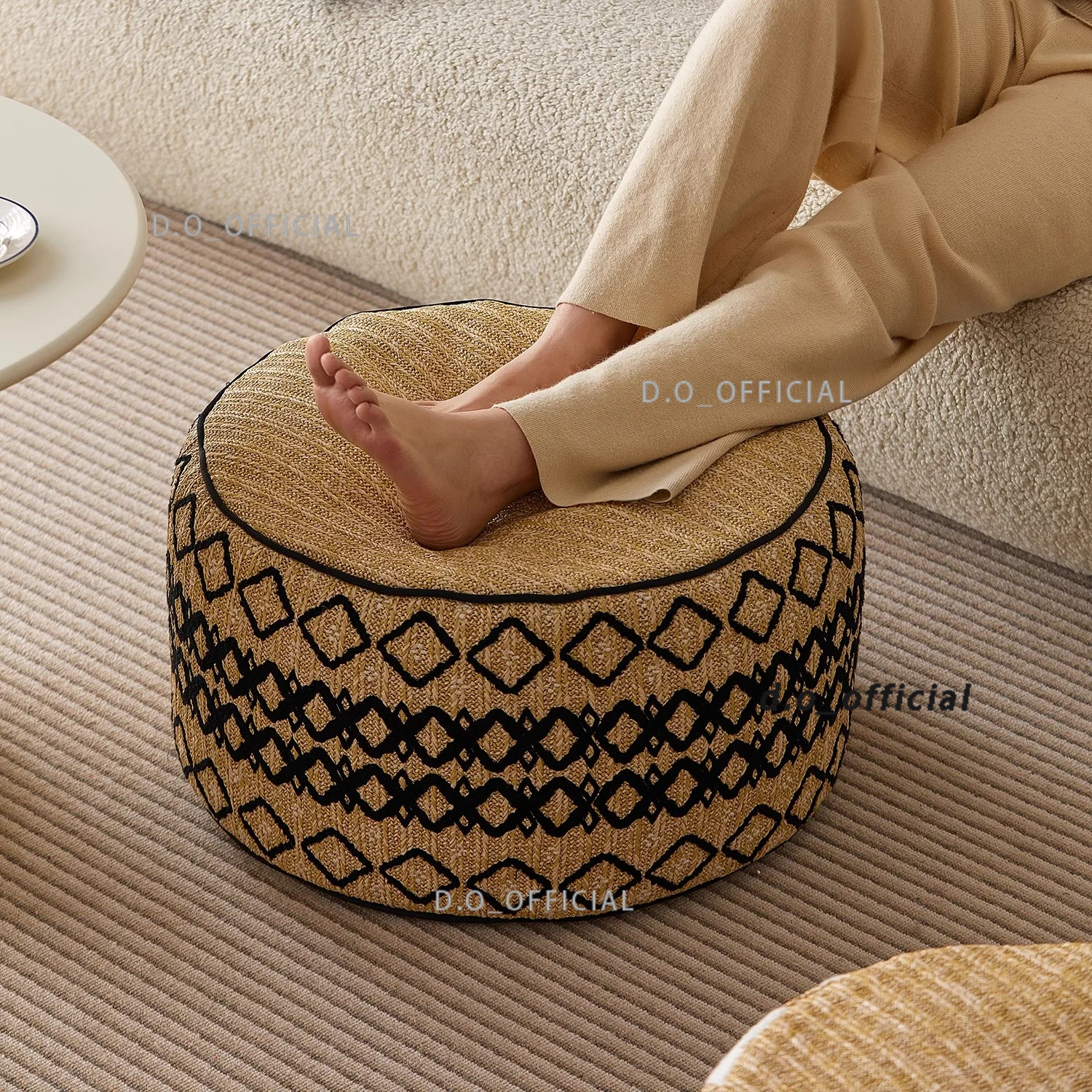 Nordic Morocco Cushion Sofa Seat Handwoven Home Living Room Carpet Pouf Footstool Window Seat