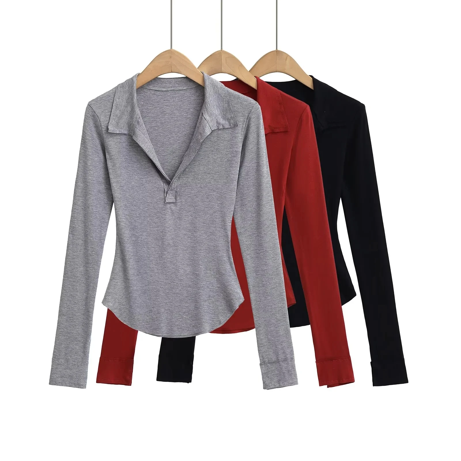 Sexy Pure Desire Spring 2025 New Sle Long Sve Collared T-irt f-length Skirt Two-piece Set Women's Faion Commute S...