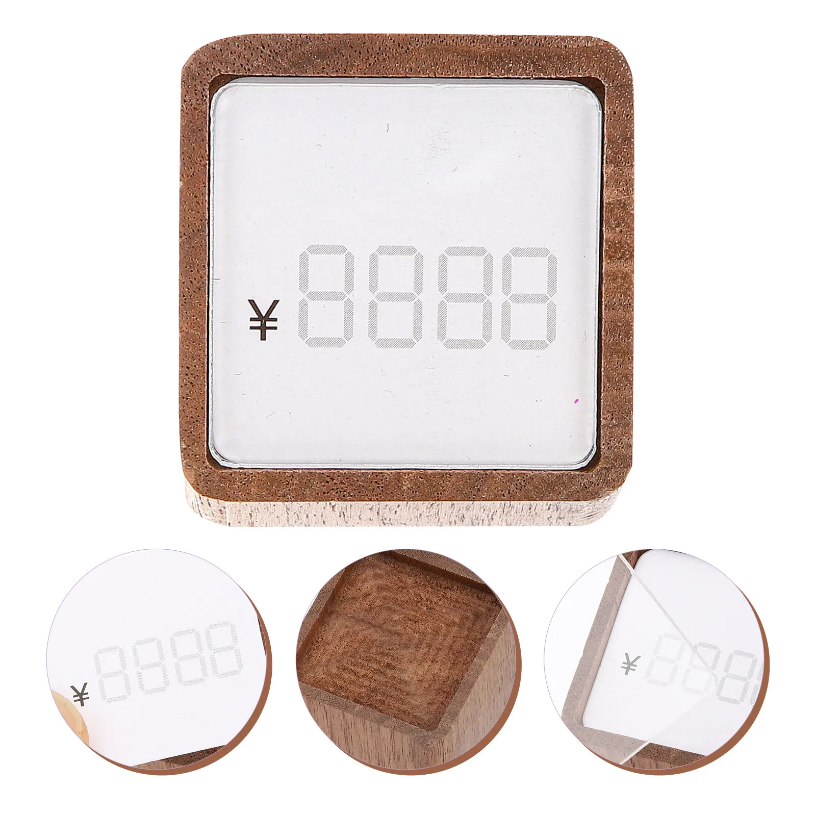 Premium Wooden Price Tag Holder Stable Flat Base for Counters Tables Desktops Price Display Stand Retail Shop Sign Holder