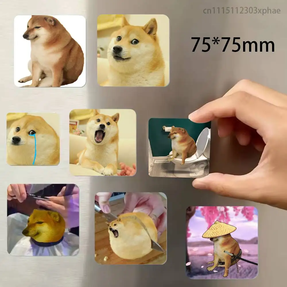 Doge Cheems Shiba Inu Meme Refrigerator Magnet Square Stickers Can Be Used To Personalize Are Ideal Keepsakes Or Gifts