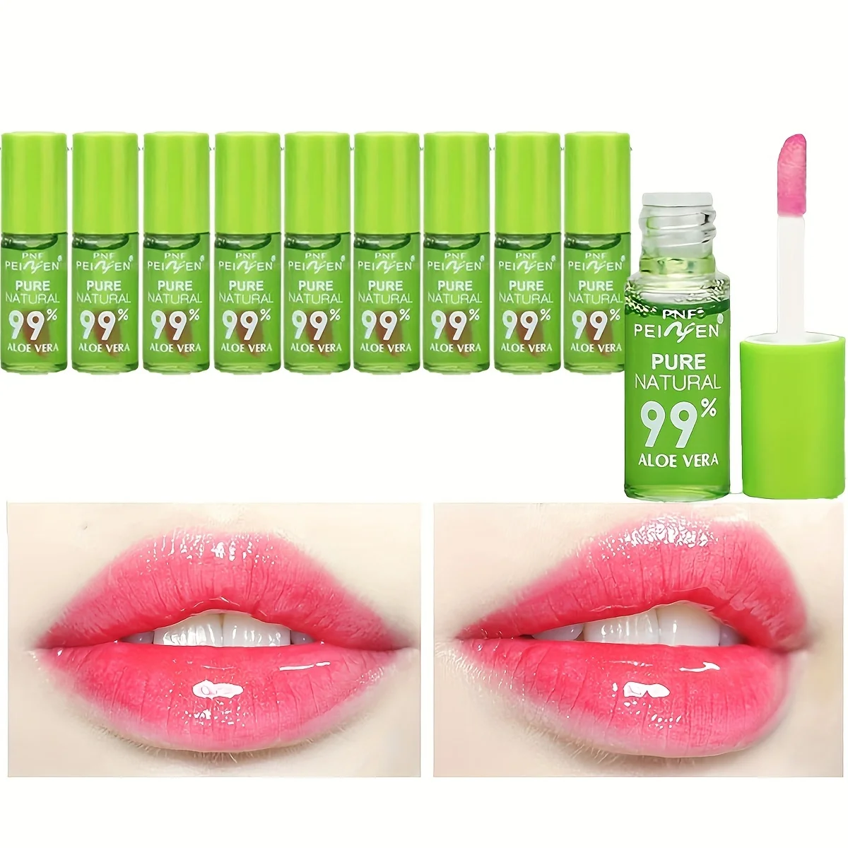 10 Aloe Vera Warm Change Lipstick Moisturizing Tinted Lip Oil set