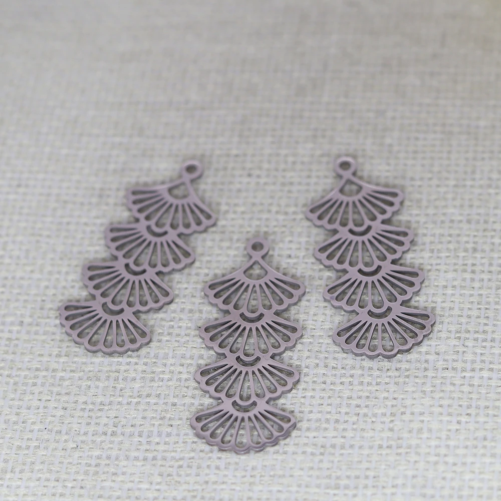 3pcs/Lot Stainless Steel Four Scalloped Flowers Accessories DIY Jewelry Making For Bracelets Earring Necklaces For Party Gift