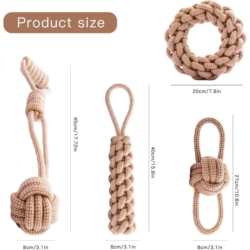 Cat Dog Rope Toys Cleaning Teeth Grinding Teeth Interest Interactive Wear Resistant Knot Toy Play Entertainment Pet Supplies