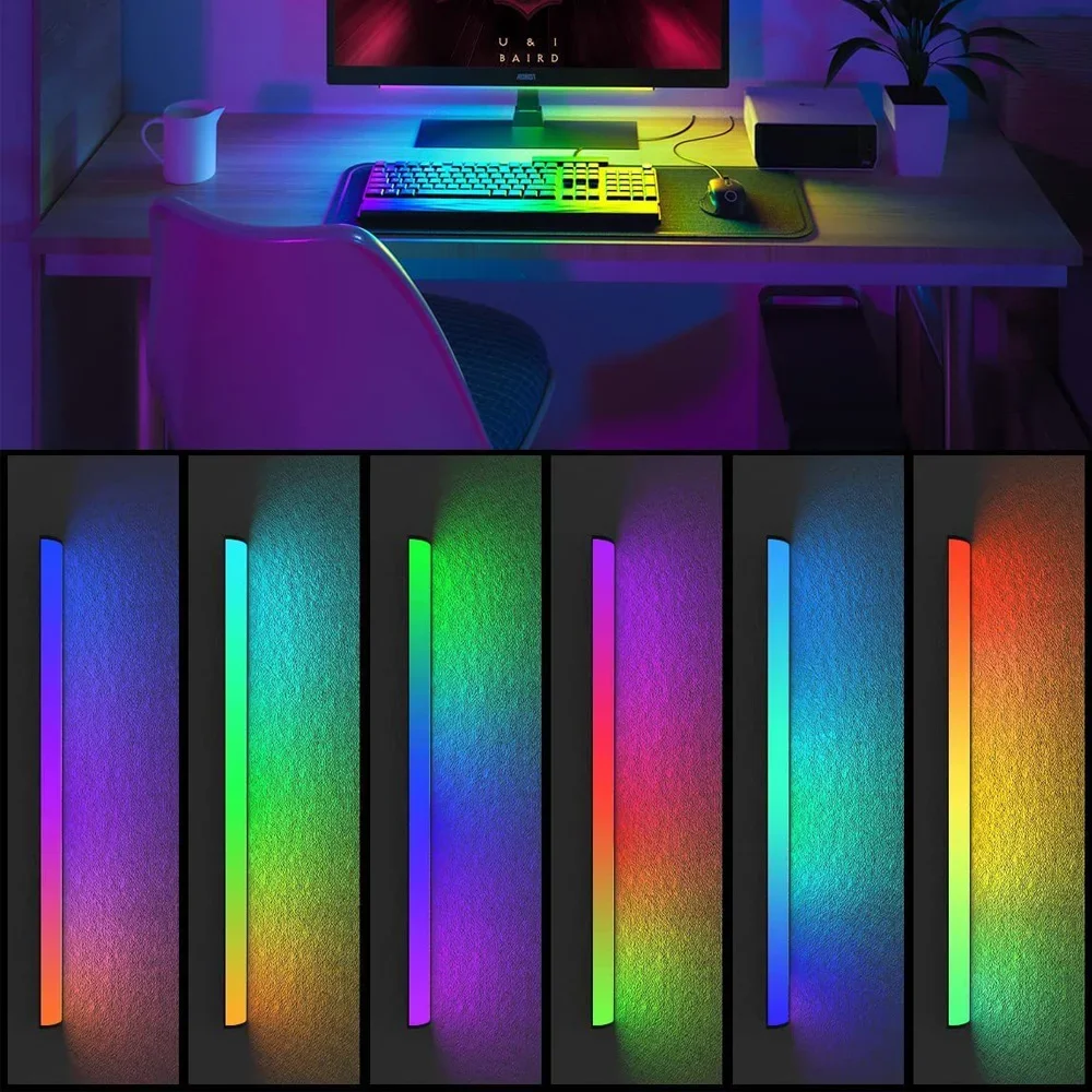 1-2 قطعة WS2812B مصباح ليد بار USB5V RGBIC لعبة جو خلق الموسيقى إيقاع التقاط التبديل التحكم عن بعد بلوتوث App 30 سنتيمتر