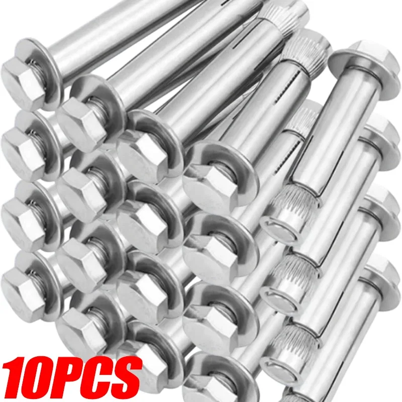 M6 M8 M10 M12 Expansion Bolts Stainless Steel External Hex Nut Expansion Screw Bolts Anchors Fasteners Metal Bolt for Concrete