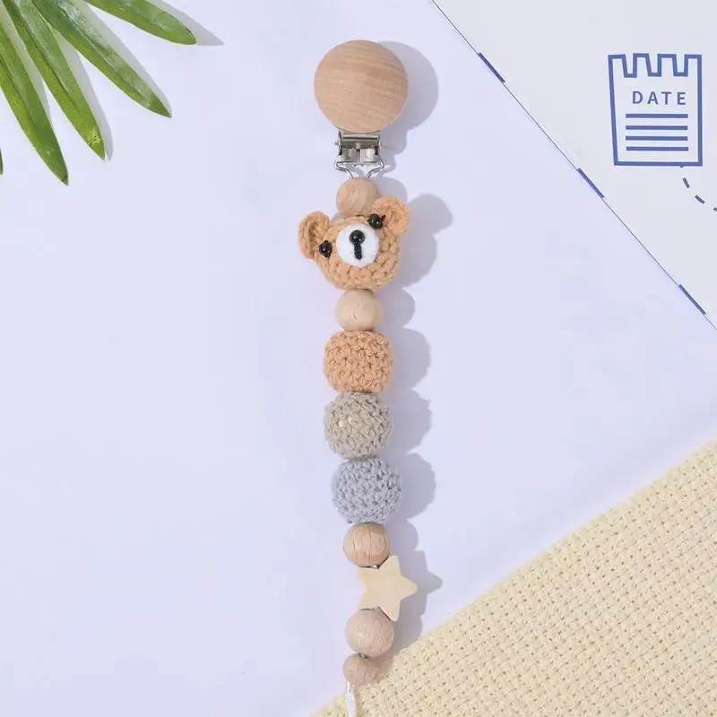 

E06f Pacifier Clip для ребенка младенец, прорезывание зубов Персонализированный медведь, подарки для игрушек для малышей для 3
