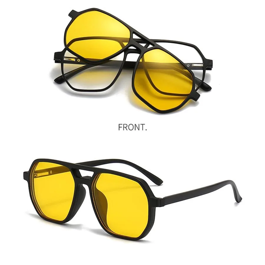 6 In 1 Custom Men Women Polarized Optical Magnetic Sunglasses Clip Magnet Clip on Sunglasses Clip on Sun Glasses Frame