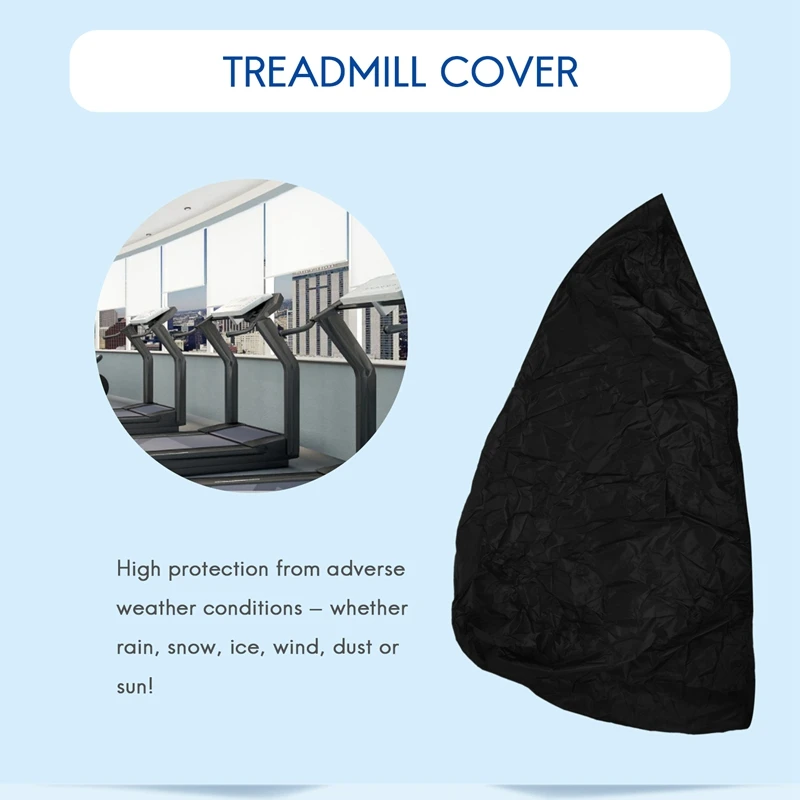 Non-Folding Treadmill Cover Treadmill Protective Cover Suitable For Indoor Or Outdoor (Black)