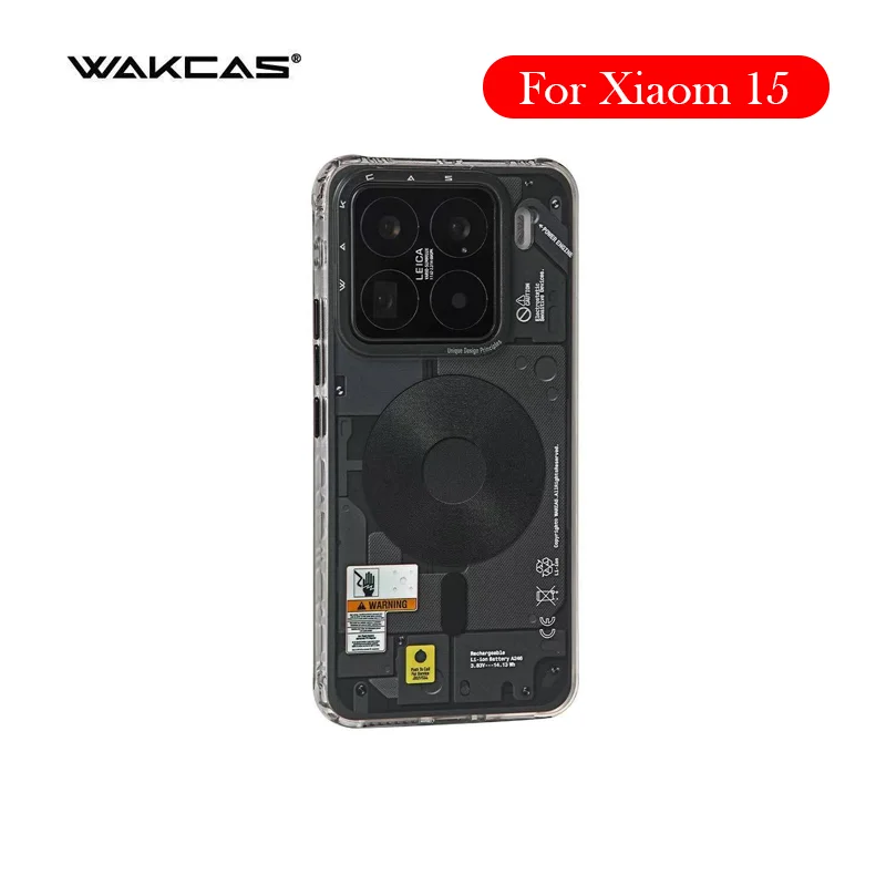 

Матовый чехол Wakcas для Xiaomi 15, задняя крышка с беспроводной зарядкой для XIAOMI 15