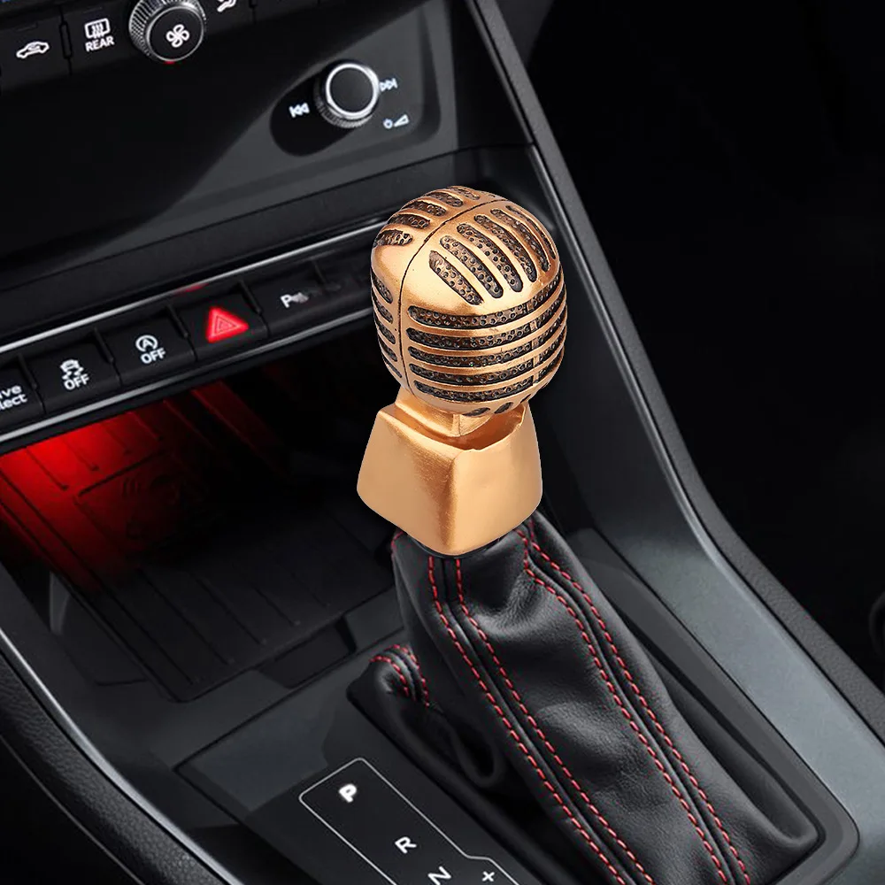 

Universal Automatic Transmission Resin Microphone Style Gear Shift Knob - Black and Gold -Wear-Resistant