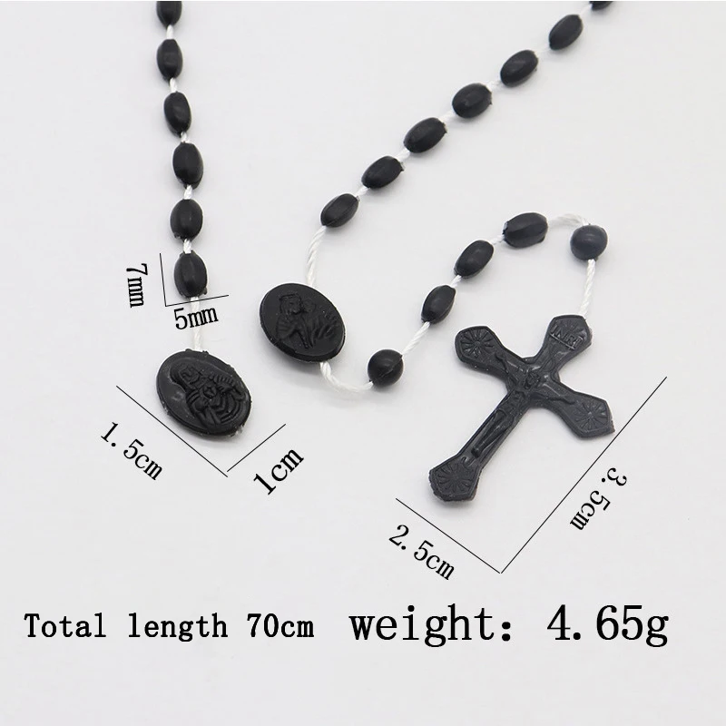 Luminous Catholic Christ Jesus Cross Plastic Rosary Crucifix Necklace Religious Church Decoration Wall Crosses Souvenirs Gifts