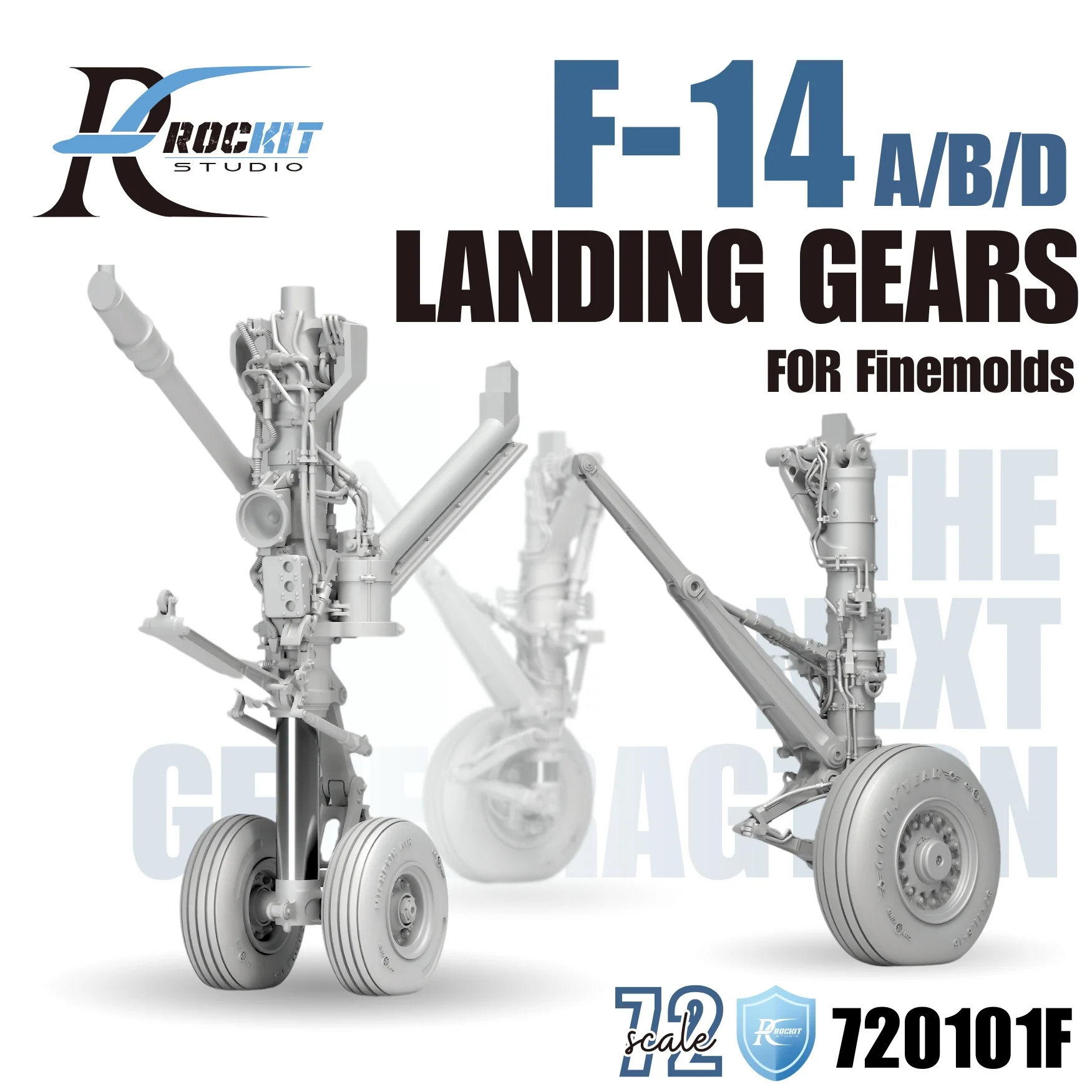 

ROCKIT 720101F 1/72 F/14 A/B/D LANDING GEARS 3D PRINT Sets For Fineinolds Plastic Model Kit