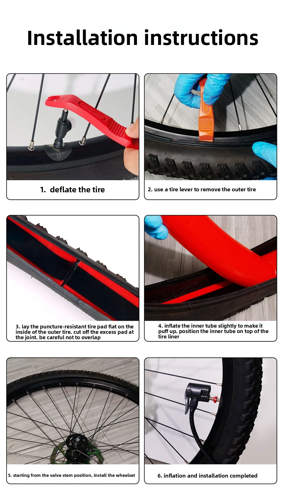 Reifenfutter für Fatbikes, passend für 29 x 4-5 Zoll Fahrradreifen, pannensicherer TPU-Schutz, langlebiger Schutz für Mountainbikes und Rennräder. – Detail 15