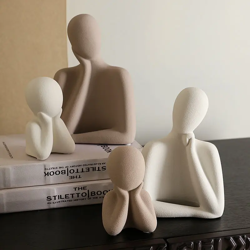 

Modern Abstract Character Ceramic Accessories Home Livingroom Table Figurines Crafts Office Bookshelf Cabinet Sculpture