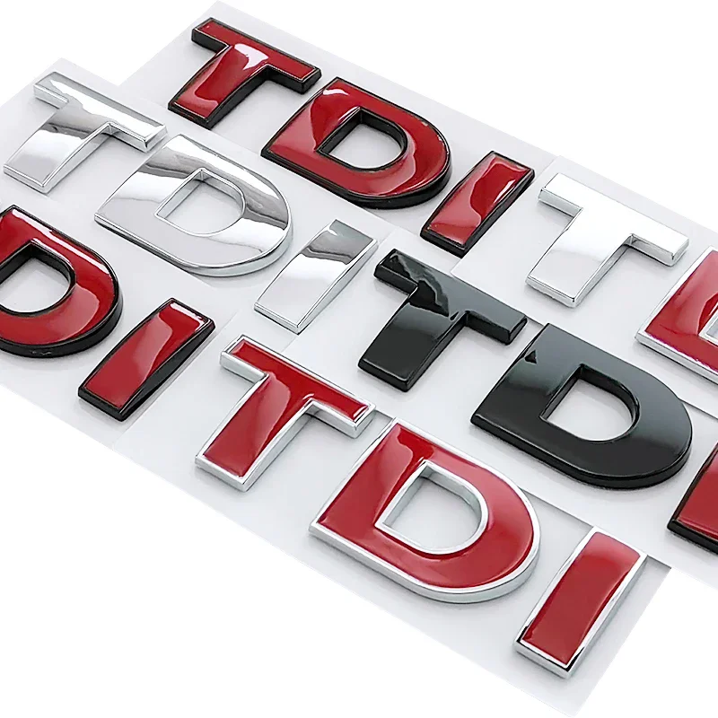 ثلاثية الأبعاد ABS أحمر أسود شعار TDI شعار رسائل سيارة الخلفي الجذع شارة مائي لشركة فولكس فاجن TDI ملصق الملحقات