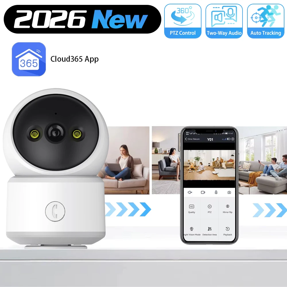 One-Click Call 5MP WIFI PTZ Camera Mount Baby IP Camera Full Color Night Motion Detection Vision Indoor Baby Monitor Ptz Camera