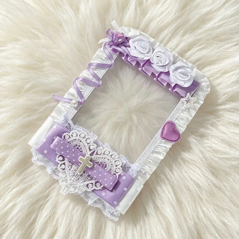 ita bag accessories cardholders y2k accessories flower lace cartoon idol photo display ita bag decor crad protector DIY ins