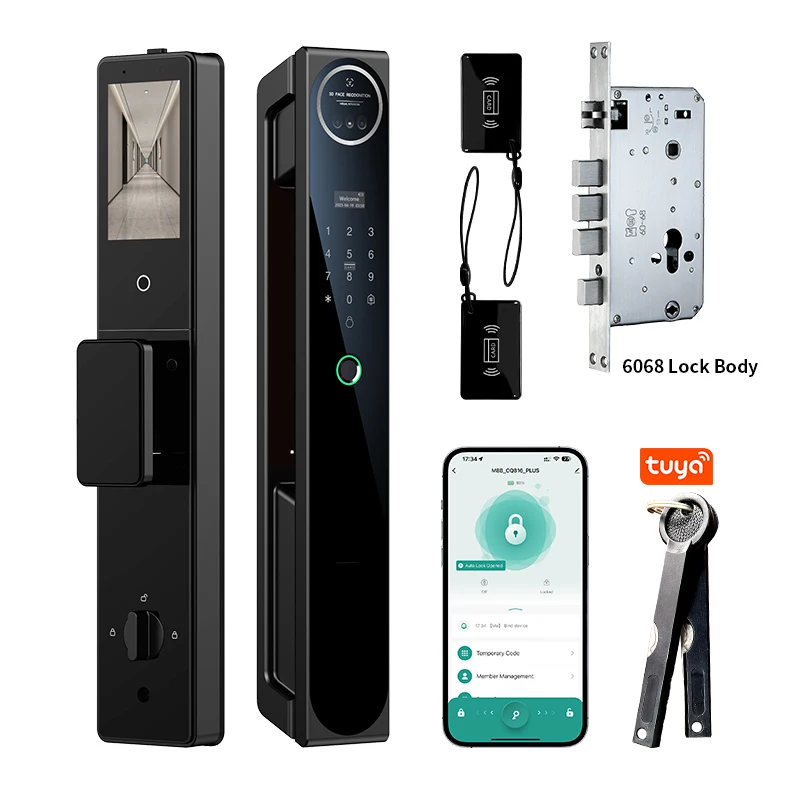 Smart Lock for Aluminum Supports Fingerprint Password Facial Recognition Real-time Monitoring APP Unlock Two-way Intercom