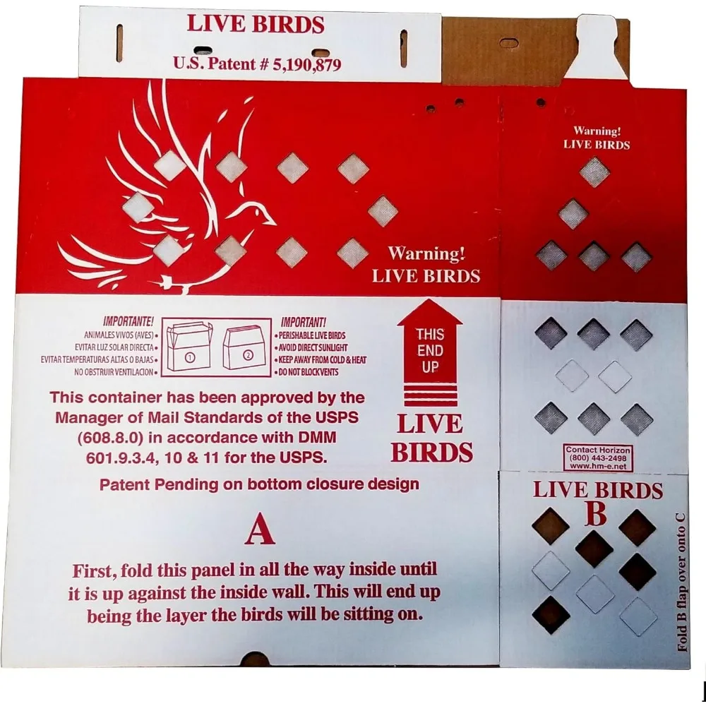 Live Bird Shipping Boxes with Dividers - 10 Pack for Safe and Secure Transport of Small Birds