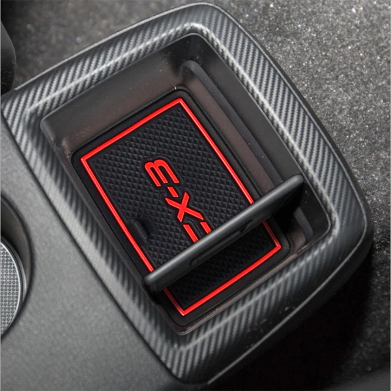 Rubber Car Door Mat Anti-slip Cup Pad For Mazda CX-3 CX3 CX 3 14pcs Interior Decoration Gate Slot Pad Accessory