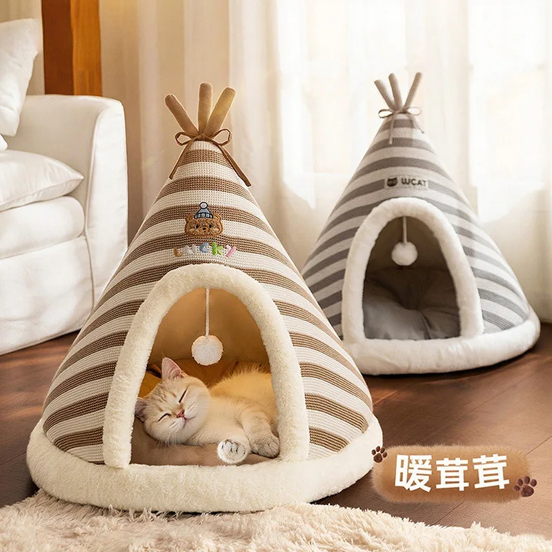 

Мягкая кровать для кошек, палатка для домашних животных, котенок, пещера, маленький шезлонг для собак, подушка для щенков, плюшевый теплый коврик, принадлежности для кошек, Cuccia Gatti Gatto