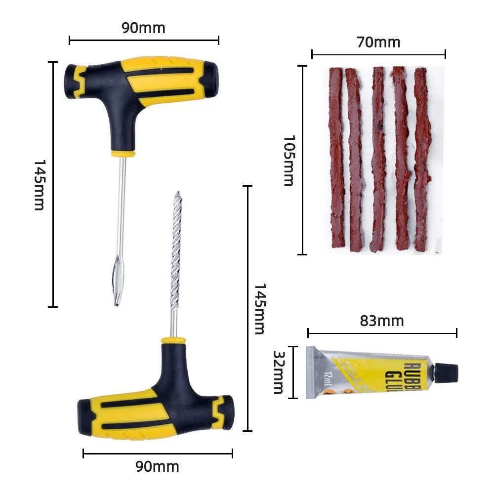 All-Vehicle Repair Kit - Multi-Tool Set with 5 Self-Tapping Screws & Rubber Cement, Portable Flat Tire Fix for Roadside