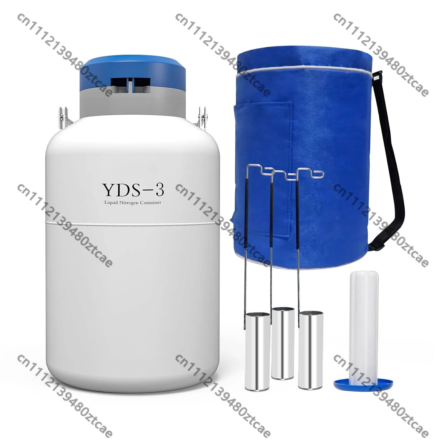 3L Aluminum Alloy Liquid Nitrogen Tank Portable Cryogenic Dewar Flask 80mm Caliber Static Liquid Nitrogen Container