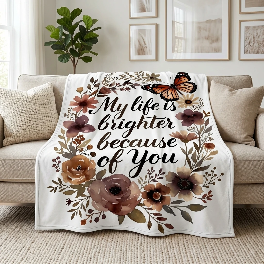 Monarch Butterfly & Earth Tone Floral 