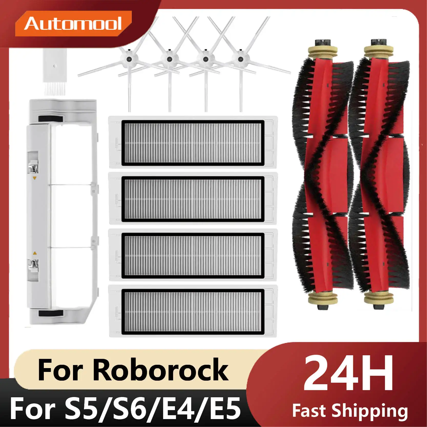 

For Xiaomi Mi Robot Vacuum Cleaner 1 / 1S SDJQR01RR SDJQR02RR SDJQR03RR Roborock E2 E3 E4 E5 S4 S4 Max S5 Main Side Brush Filter