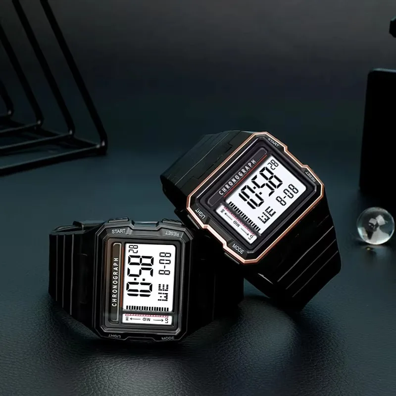 UTHAI CA07 Square Men watch Sports Timing 50ATM Swimming Waterproof LED Anti Drop Electronic Watch，watches for man