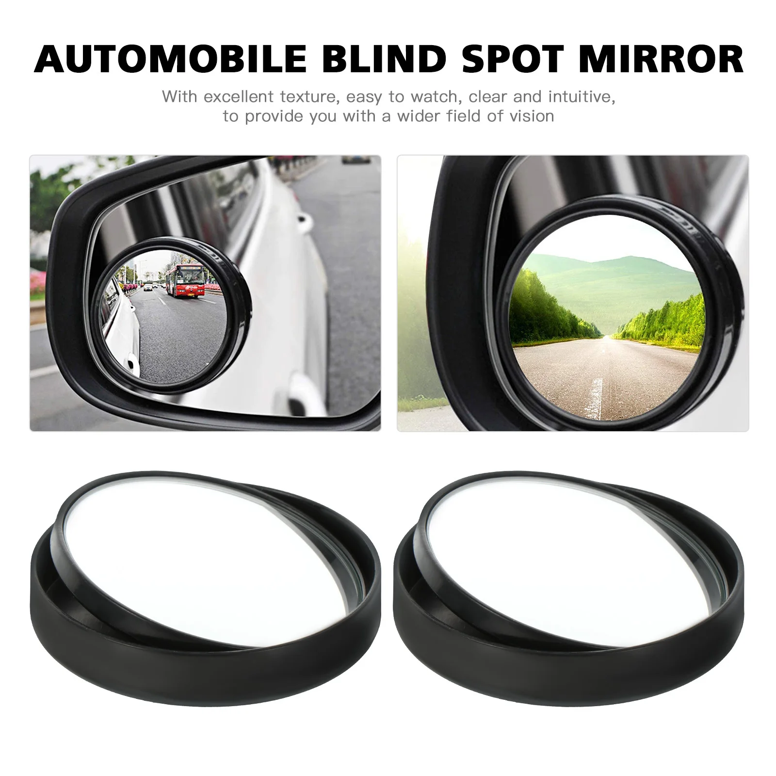 

1Pair Blind Spot Mirror for Car Black Auto Rearview Mirror with Wide Angle Dead Angle Protection Perfect for Parking and Driving