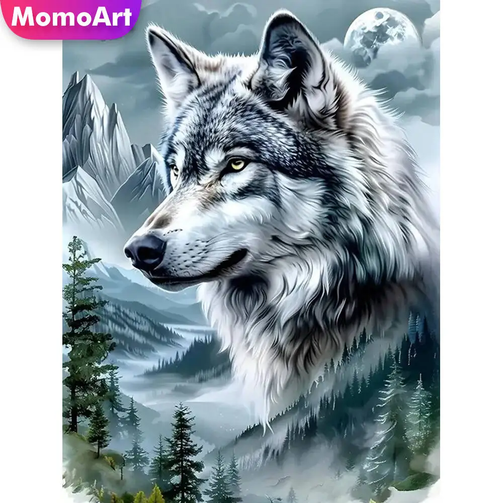 Momoart Katze Diamant Malerei Tier bunte Diamant Mosaik Bild Strass Mond Wand Dekor