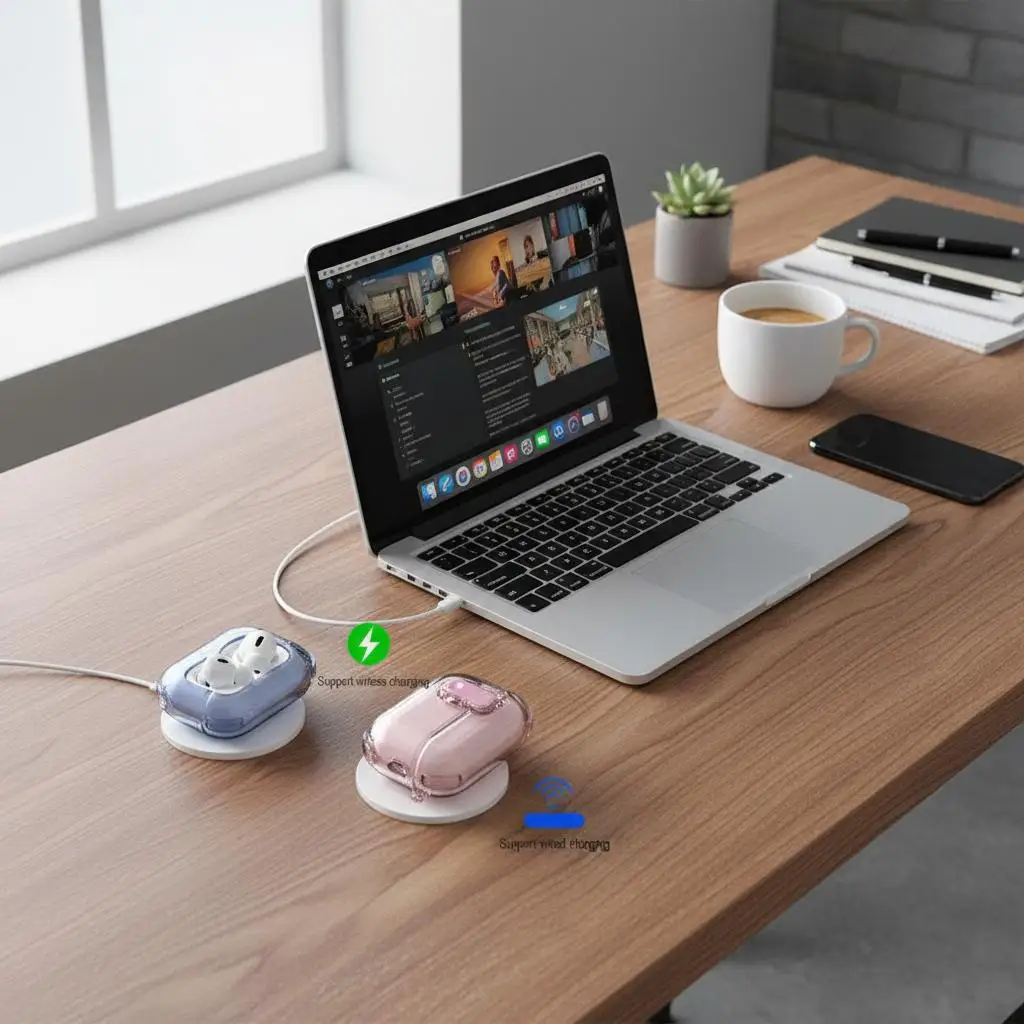 

For AirPods Pro3 Case Transparent Protective Cover Clear TPU Shell With Keyring Shockproof Accessories Wireless Earphone