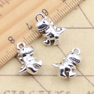 Tibetische Anhänger Silber für DIY -Schmuck, Dinosaurierbabys, alte Anhänger, handgefertigtes Kunsthandwerk, 16x12x7mm, 10pcs 10 Hauptverkaufsanhänger Bebe - №10