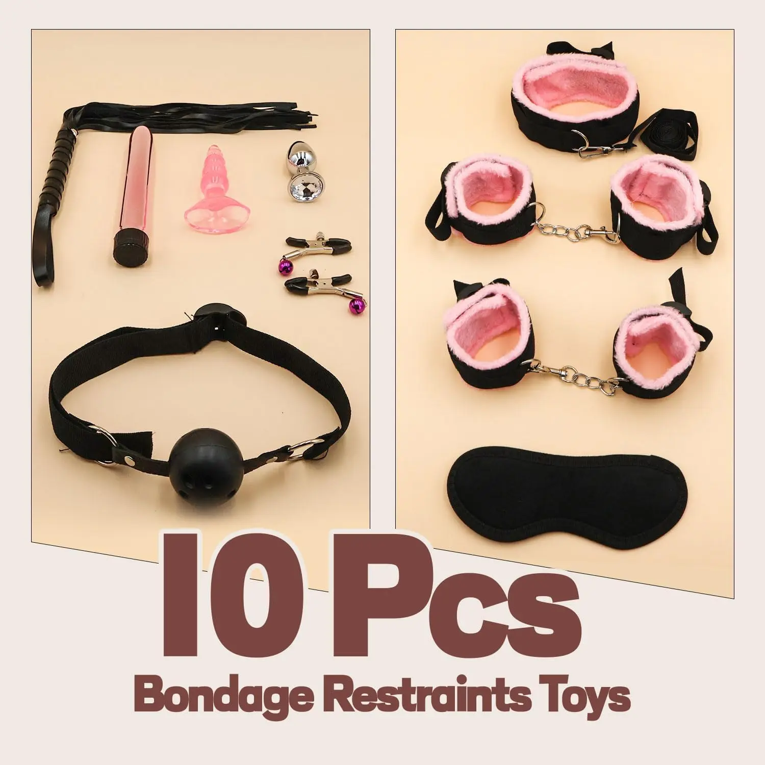 

BDSM Sex Bondage Restraints Kit Set Toys Sex Accessories for Adults Couples Things Kinky Hand Cuff Set for Bedroom Ankles