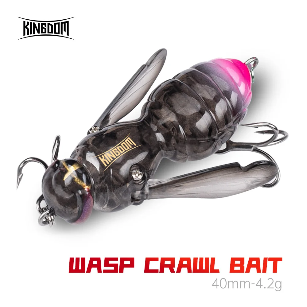 

Kingdom Fishing Bait Wasp Crawl Artificial 4.2g 40mm Floating Insect Bionic Lure Swimbaits Hard Baits Bass Carp Pike Fishing