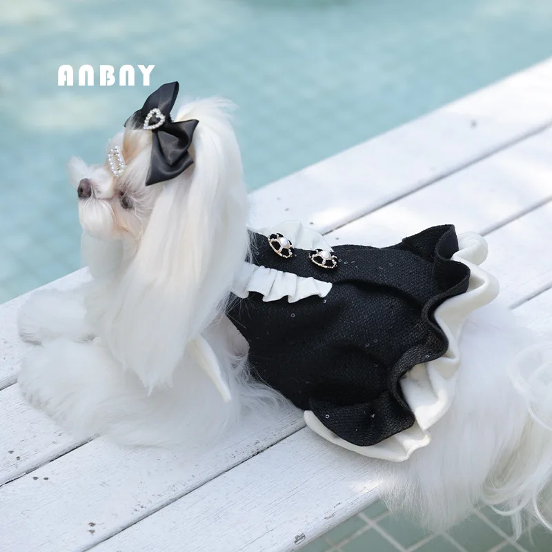 Small Wings Pet Clothes Grace Girl Dog Dress Maltese Pomeranian Sweetheart Poodle Dresses for Small Dogs Party Pet Costume