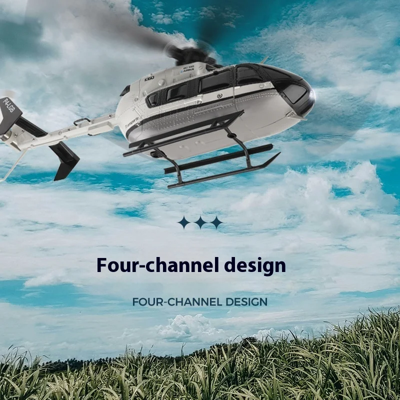 Nouveau Weili K160 hélicoptère à quatre voies sans ailerons modèle d'avion à hauteur fixe sans brosse Ec-145 Simulation modèle Rc cadeau d'anniversaire