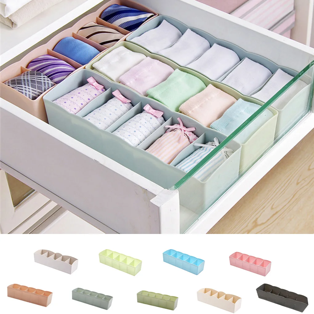 Plastic Organizer Tie Bra Socks Drawer Cosmetic Container Multipurpose Divider Storage Boxes