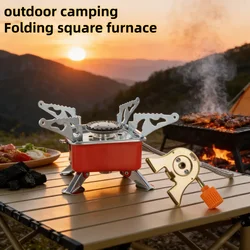 Portable Burner Camping Foldable Windproof Outdoor Gas Tank Stove for Backpacking Camping Hiking Picnic Camping Burner BBQ Grill