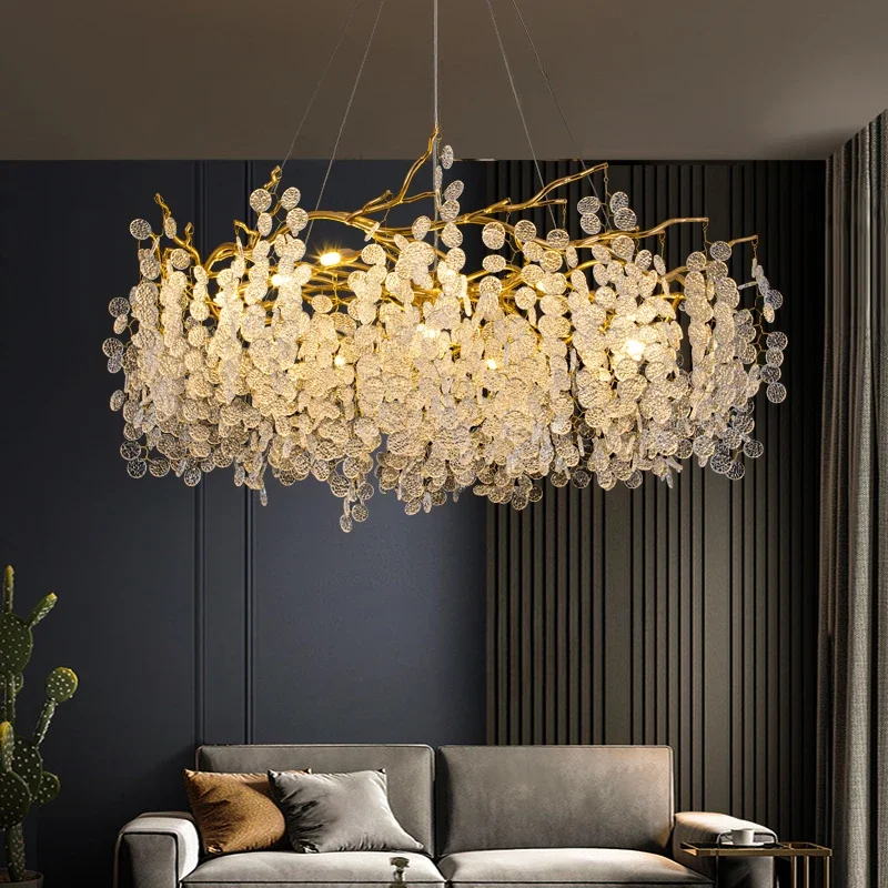 Large Crystals Chandeliers LED Luxury Crystal Ceiling chandelier for Living Room Indoor Creative Lighting